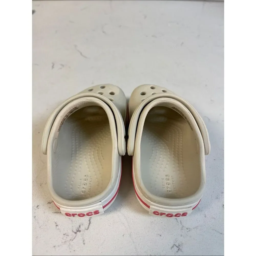 CROCBAND CUTOUT DETAIL ROUND TOE CLOGS - BEIGE - STUCCO MELON 204537 Size 4